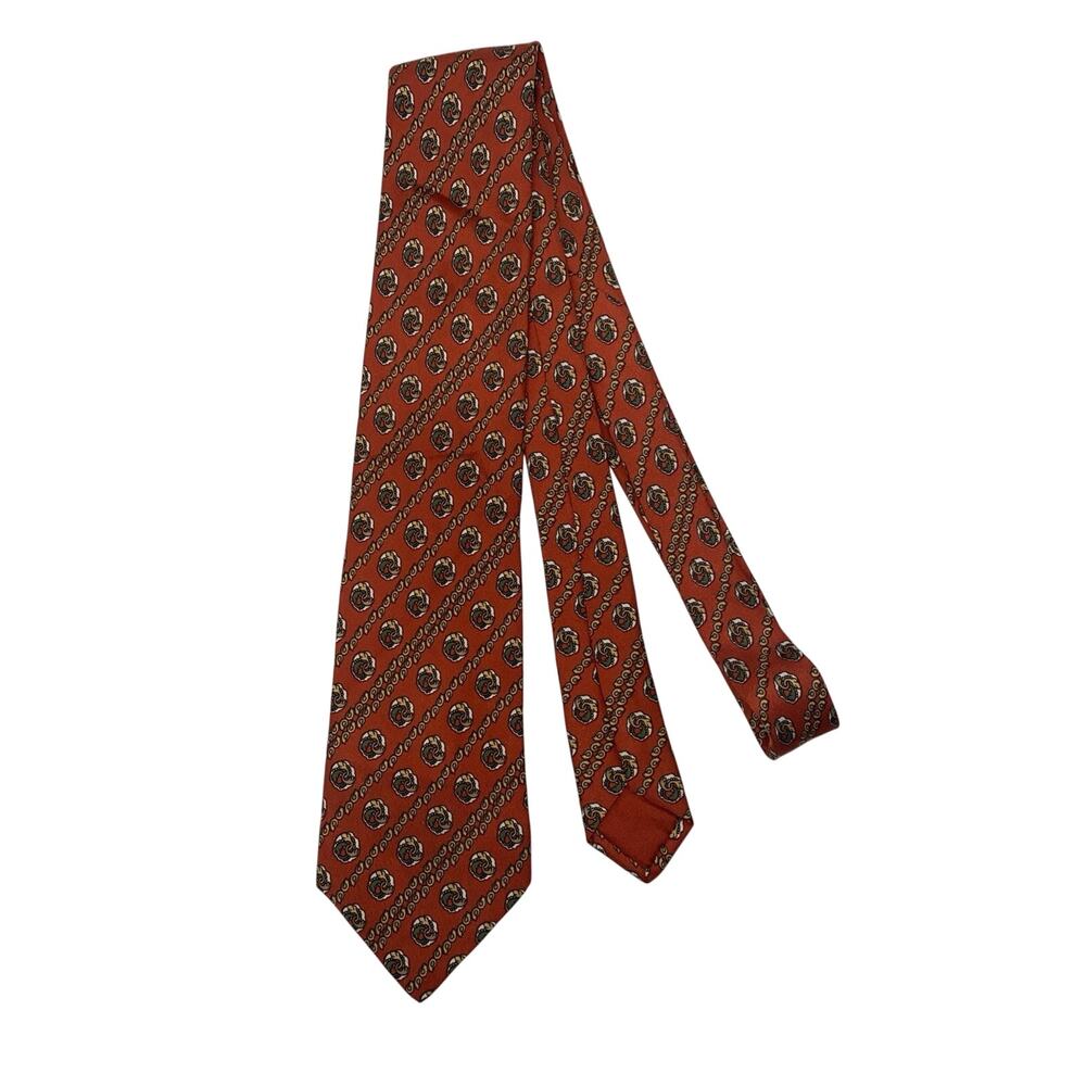Georg Jensen 100% Silk Geometric Necktie France 59”X3.33”